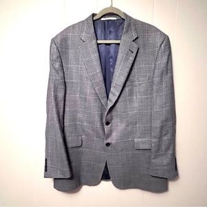 Burberry London Kensington Wool Silk Men’s Sz.46R Plaid sport jacket blazer